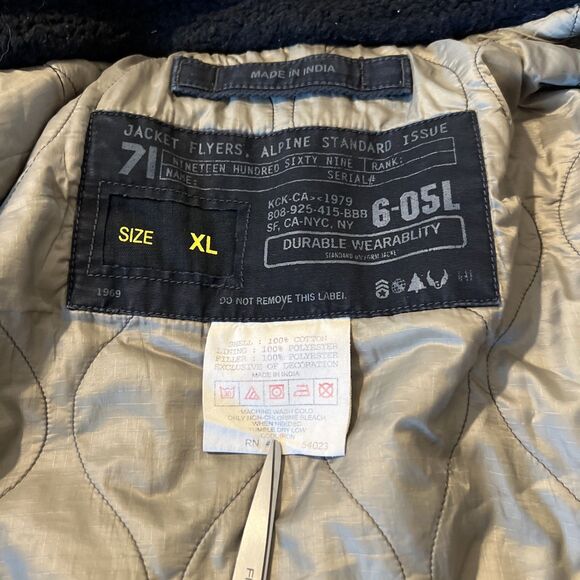 Vintage Gap Alpine Standard Issue Flyers Distressed Military Jacket Mens Size XL - Picture 8 of 14